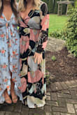 I wore this to a wedding, and I LOVED IT. I received compliments all night- and I felt great in it. The waist has elastic, so it's very comfortable and not too tight. I loved the sleeves- they are nice and flowy and look really elegant. 

The print is beautiful as well- the colors are pretty pastels that really stand out. I will definitely wear this again. - Lydia F.