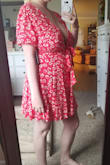 I'm a 36G and hoped this low cut look would be sexy on me braless. Alas, it looks like I forgot to wear a bra. Gorgeous dress. If I was smaller chested I would wear this all the time! - ELIZABETH P.