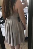 For starters I mainly returned this because the color did not look good on my skin. The material is a dream, and it is super comfortable. I definitely should have got a medium and would recommend if you're on the cusp of sizes to size down. - Sarah V.