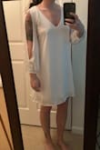 I ordered a size medium and it fit perfect! And the material is amazing, not see through at all and it was really comfortable! - Keana J.