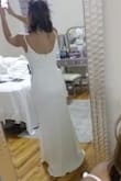 Not too thin for white dress,  good material,  doesn't sit awkwardly high on the chest,  adjustable,  cute fishtail shape very flattering.  Very happy i bought this simple but elegant. - Melissa Z.