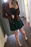 I love the color, the stretchy ribbed material, and the cut! The only things I have to say is that it's a little on the short side, so I don't feel comfortable wearing it without shorts on underneath, and the neckline is really wide so wearing a bra with it is a little annoying (trying to hide the straps) I suggest wearing a strapless bra with this. Very cute dress otherwise. - Lauren S.