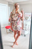 I am SO glad I ordered this!! It's always a toss up for us tall girls. I'm a size 12 and the Large fit me perfectly. It looks EXACTLY as pictured. Light baby pink color. Beautiful florals, doesn't look cheap. It's a thicker material, not a cheap thin satin. I wish the white was still available and I'd order that color too!! - Christin F.