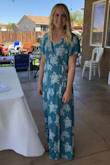 I don't think I've ever received more compliments wearing another dress than this one. It fits great and breathes well. Because it's a wrap dress, you can fit it to your liking! I usually have a hard time finding long enough dresses since I'm taller but this hit perfectly, I could've even worn a small heel. I wore it for a "meet the bride" party and will wear it again on Easter! - Kelli R.