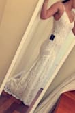 I wore this for my beach wedding in Mexico and it was exactly what I hoped for. The train is absolutely adorable, it hugged all the right places and had a very romantic vibe being all lace. Could not be happier with my choice for a wedding dress. Lulus you're the best! - Brittany L.