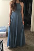 I bought this dress for a military ball I'm going to this summer. I wanted something simple but elegant and this dress is perfect!! I'm 5'4 and wearing 3 inch heels in the pictures and it was still a little long but I was expecting that. I got an XS and it was true to size. - Grace W.