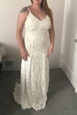 I am so happy I ordered this dress! I am wearing this for my beach wedding in Costa Rica. I wanted something light and inexpensive but still bridal enough. I had a hard time finding a dress in the $100-250 range with a train but the one on this dress is perfect! I am so happy I will be able to pack this dress in my suitcase without worrying about it wrinkling or taking up too much room. - Brittney S.