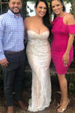 I purchased this dress online for my wedding without ever purchasing from this company before. At first I was a little worried, but their return policy put me at ease. This dress is absolutely gorgeous!! It is great quality, super comfortable, and I got soooo many compliments on how beautiful it was when I got married this weekend. No one would ever have guessed what I paid for it either. It was a win win in every way!  I would definitely recommend this dress and company to anyone not wanting to spend a fortune on something that you can get at a much better price. So happy I found this dress and company! - Jamie M.