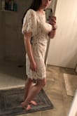 Probably could have ordered an xs and it would have fit great too. The material is nice on the inside. I was unsure how the tan under material would look on me since I have very pale skin, but it turned out okay in pictures. - Sarah H.