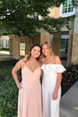 I wore this dress for my sorority formal and was in absolute awe of how beautiful it is. The back was to die for - I wish I had gotten a picture that showed off a little more as that was definitely my favorite part. The dress is so flattering and I received compliments the whole night. So grateful I ordered this dress before it sold out! - Kayla L.
