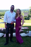 I love this dress! Wore it to an outdoor spring wedding and it was perfect. True to size, but a bit long on me. I did get it hemmed as well as the bust pinned a bit. It is a figure hugging dress, so you can't hide anything. Magenta color is beautiful and bright. Looks great with gold or rose gold jewelry. - Jessica T.