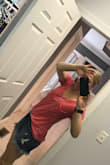 I have this in 5 or 6 colors now. Seriously. Every time I order from Lulus I add in one of these because I wear them constantly! They do run a little large and I could probably do the XS, but I'm afraid to change it up because I like the way the small fits one me. I like my tees a little loose.  If you like more form fitting tees, go a little smaller. If not, go true to size.  Just order multiple colors because you will want more! (Pic is the pink version.) - Kasi H.