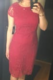 The color was much brighter than pictured, and came as a true, vibrant magenta. I'm between a S and M at Lulus and was happy that I went with the M in this case. It's a pretty dress and would work well for a formal dance or as a wedding guest, but just wasn't as nice quality as I wanted for the wedding I'm attending. There was some slight thickness/bunching along the seams, especially around the hips, where I almost expected the dress to have pockets. - Taryn M.