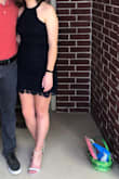 I ordered this for my law school graduation and absolutely love it. I ordered both a small and a medium. My dresses are usually large through the shoulder/straps and chest area, and tighter on my butt/thighs, and this dress was no exception. The small was snug, but looks great and I could still sit down modestly. The medium was way too big on the top. - Megan M.