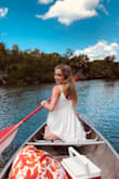 The reviews said it would be kind of big/long and it is, but the adjustable straps helped and for the beach I didn't care if it was a little large! The thickness of this dress is great too! - Adriana P.