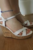 I ordered them in black and white. I have been looking for a cute/ simple pair of black and white wedges for forever! I am a true 7.5 and I ordered a 7.5 and they fit perfect. Definitely order your normal size and exchange them if they don't fit. I have normal width feet, not narrow and not wide. They are not *too* tight on my toes which is nice (btw don't mind my ugly nails I'm waiting to get them done for my college graduation!). The ankle strap is a little loose but it's not a big deal.
I got them for such a good price and I would recommend them to anyone! They made me crop the photo weird, but you get the idea lol - Samantha W.