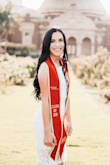 I got this dress for my college graduation photos and graduation day. I ordered a medium which fit a little big, but I tightened the back. Just felt a tad loose where I zippered in the lower back area. It worked out though! Beautiful dress and I love the back detail. Felt classy and sophisticated! - Angel V.