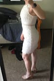 I had a hard time finding reviews with my height and weight so when I got this dress I had to share how it fit! I have an athletic build and I'm 5'2.5". This dress fits sooo perfect. I'm always nervous of dresses being long because I'm pretty short but I actually liked the length a lot! There's a little room all around but that's what makes it so comfortable. Definitely considering this as my grad dress! - Justine G.