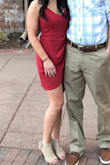 I have this dress in two colors, I love it so much! The material is high quality and was definitely worth the price. It can get a little short when you sit or cross you legs, probably the only reason I wouldn't size down. - Amanda C.