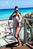 This top is beautiful and can be worn as a beach cover up or as part of an outfit. I wore mine as a cover up and received numerous compliments. It's super light weight, very thin (fragile) material and chic. - Stephanie R.
