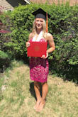 Wore this dress for graduation and got so many comments!! I have a small waist and larger chest and butt/hips/thighs and it fit so good! Could be worn with or without a strapless bra and the length was just right around the top of my knee! - Megan H.