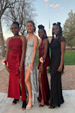 I wore this dress to Prom. I love it! the color really goes well with my skin tone and the length is perfect. The slit let me move and dance and it was still elegant. The back is one of my favourite parts and everyone told me how pretty it was, although I just got a sunburn. I bought all my outfit from Lulus and honestly, I couldn't be more thankful. The material was exactly how I imagine and an extra was I didn't need to wear a bra. - Ines S.