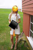 After trying 6 other dresses that all were too big or weird looking, I finally found this one that I loved. It is thick enough material that it is not see through, good length, fits well, and looks good with a grad gown and heels! Simple but very cute! - Sarah T.