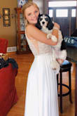 I know this dress kind of looks like a wedding dress but I wore it for my prom and it was perfect! Only thing was I had to get it shortened on the bottom but that wasn't a big deal since it was such a good price! The White looks awesome with a tan I got so many compliments! Highly recommend this dress! - Sierra L.