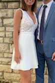 Fits like a glove, I wore it to my boyfriends formal at the lake and it was great. The only thing I didn't love the best was at the top it was fraying a bit where the pattern is, but I just cut the strings off and it was fine. Hope this is helpful! - Lodena B.