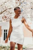 I bought this dress for graduation and fell in love with it. The top fit a little loose, but everywhere else if fit good. The material is nice, does not look cheap or anything. Got so many compliments! - Hannah B.