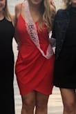 Loved this dress and got so many compliments on my bachelorette. Ordered an XL to fit my hips (size 14) but it was slightly big on my smaller upper half - not large enough to return or anything. Would recommend!!! - Alyssa D.