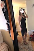 Love the idea of this dress. I didn't fill out the top enough for it to be flattering. I like that it is fully lined - so while it is sexy, I don't feel like I am super exposed. The lace detailing is super pretty on the chest and the sheerness of the legs. It gaped a little at the back which you can see slightly from the side angle pic. It's cute but not cute/special enough for $70. - Laura A.