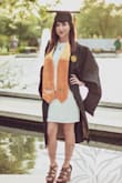 I wore this dress to my college graduation (and for my graduation pictures) and it was literally perfect. Exactly what I wanted. It fit me great, slim fitting and looked classy. I love the lace in the back. It was exactly what I was looking for. - Samantha C.