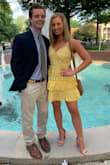 I wore this to a sorority formal and I got SO many compliments. I got the yellow color because it's different, and it looks great with a spray tan. The dress was comfy and easy to dance in. It's a little heavy/ thick, but it's not a negative though, it just made it seem like good quality. - Victoria L.