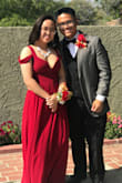 I bought this dress for my senior prom and my boyfriend and I love it so much! The dress is super flowy, it's made out of high quality material, and the red hue just looks absolutely stunning in the sunlight! I had the shoulders taken in about an inch (which made the dress feel slightly tighter) and had the bottom cut off about two inches because I'm so short. Overall, this dress made me feel gorgeous and is perfect for any special occasion! - Sandy S.