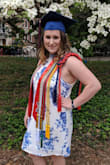 I ordered this for my graduation and I absolutely love it. I'm usually a large in most dresses, but I got a medium after reading the reviews and it fit perfectly! - Rachael B.