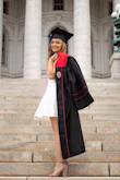 I really liked this dress for my college graduation. The dress fit me perfectly - I got a size small. However it was a little short (as you can kind of see in the second photo). So, be cautious of that! - Haley G.