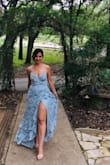 This dress is stunning! I wore it to a  wedding by the hill country and received so many compliments. It's flowy with tiered ruffles for a romantic look.  The only thing about this dress was  a little bit long  but it was fixed using  4" high heels. I ordered  XS since  the small size was  too loose and the XS was  perfect around the waist. I  will totally recommend this dress. - Melissa S.