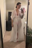 Bought this for my honeymoon and it's absolutely perfect! My waist is 30in and the M just barely ties together. I've never included a photo review but this is gorgeous, even on those of us who aren't models. - Jessica S.