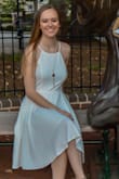 I bought this dress for my college graduation to hide my baby bump and it was perfect! Fit true to size, fabric was beautiful, looks so classy and elegant and the dress was just so so comfortable. It also had plenty of room for me to breathe and eat without feeling like I was going to burst a seam! I could have kept it on all day! 13/10 Recommend! - Taryn B.
