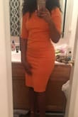 The orange color is amazing. At first I was skeptical because I was not sure the exact shade of orange it would be, but I loooooove it. I ordered this dress for my college graduation. - Jonae` W.