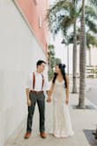 Super late review but everything about this dress was perfect! I ordered an XS and it fit so well on me but I did have to have the length of the dress altered. Very happy I chose this as my wedding dress. It's simple yet elegant and fit within my budget. My favorite part about this dress is the train. It's the perfect length. Definitely recommend this dress! - Melisa M.