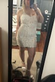 I'm so happy with this dress!! I was worried a large might be too small because it's such a tight fit, but it's perfect. It's very true to size! I can't wait to wear this to graduation. :) - Darby W.