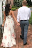 I wore this beautiful dress for our engagement pictures! It fit perfectly and I felt like a princess. I'm 5'5 and didn't wear heels so it was a little long, but I wanted the extra length for pictures. The modesty snap isn't very strong so it kept popping open, but without a bra it was better. Overall, I LOVE how it fit and looked. - Amanda K.
