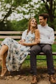 This dress was absolutely perfect for my engagement photos. It is lightweight, but not shear. You cannot see through it. I ordered a small, but I could have probably worn an XS. I will say, if you have a bigger bust, the top may be a tight fit. The fabric is lovely, but it does wrinkle easily. I will continue to wear this dress to weddings or special occasions. It is just beautiful! - Alexa W.