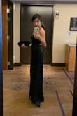 This dress is G O R G E O U S ! It fit like a glove, like it was made for me! I am short, and I wore 4 inch platform heels. I had to pick up my dress here and there but even still, I would not have gotten it hemmed if I had time. The dress hitting the floor just a little looked nice. Not to mention, this dress was SO comfortable to wear for hours on end. I wore it to the Austin Heart Ball - with no bra! Winning! Also, it has adjustable straps - so the top part was adjusted to fit just right! And the back, gorgeous! Wish I had taken a picture. I will wear it again to a wedding in the future. - Tonya G.