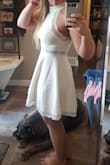 I love this dress & plan to wear for my bridal shower/stagette! Surprised by how short it still was on my 5'3 frame but it isn't TOO short. Shows my waist which is needed with my athletic build. - Megan F.