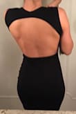 This is a great dress for an event or a fancy night out. It's a little bit tight on me on the bottom, but I think if I had ordered a medium it would have been too loose on top. Got lots of compliments! - Melissa H.