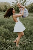 I wore this dress for family photos. I was worried it was going to be too short for family pictures but it actually ended up looking just right. :) - Allison P.