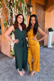 I got this jumpsuit to wear to a wedding in March. The color is slightly darker than the picture, like a forest green more than a "fern" green. The tie and where it cuts off on the legs is beautiful. It was a little hard to get on with the zipper on the side, but once it was on it felt fine and not too snug. The upper half is where I had to make changes. It was too loose in the cleavage area, so I had to get the shoulders moved up but that's it. Since wearing it twice (not dry cleaned yet), there has been some fraying of the material. Otherwise it looked phenomenal and can be easily dressed up or down! - Gianna H.